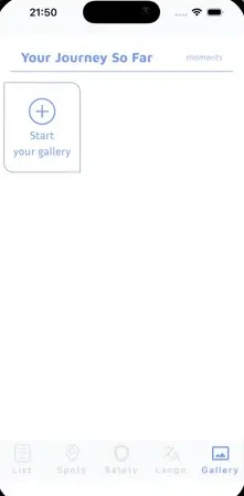 Galeria da viagem, pronta para começar a guardar momentos