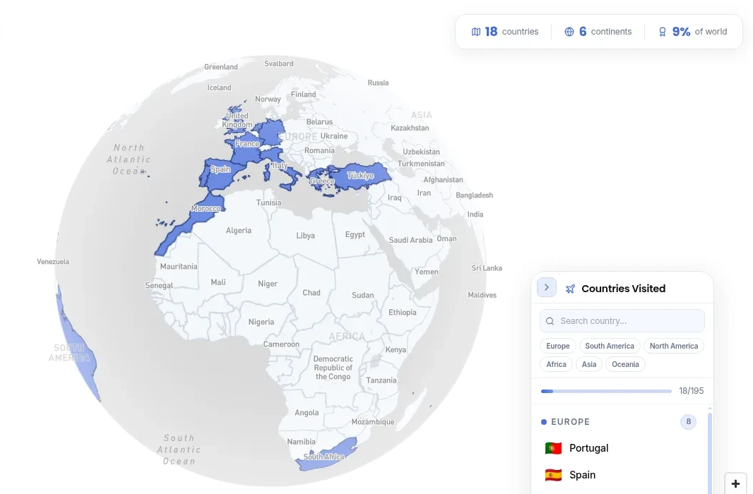 Scratch Map no modo globo 3D